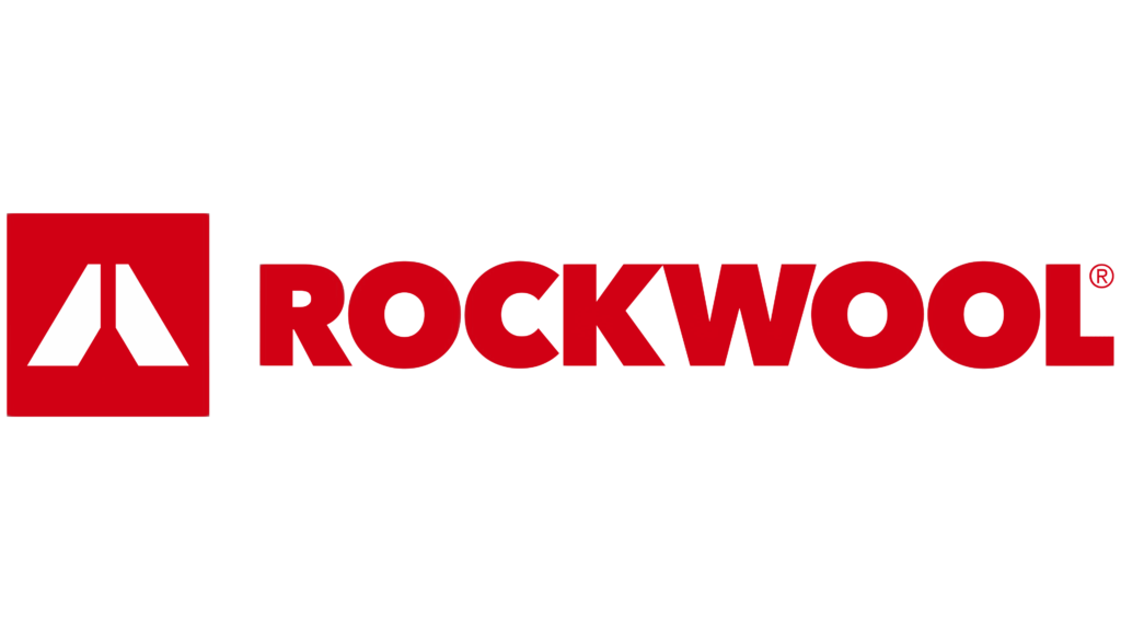 Rockwool logo i rød og hvid